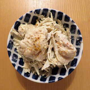 鶏ムネ肉で♪ゆで鶏とごぼうのマヨサラダ☆